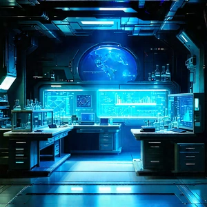 Futuristic Research Laboratory With Futuristic Setting,