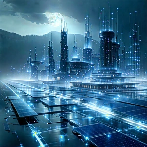 Innovative Renewable Energy Design With Futuristic City,