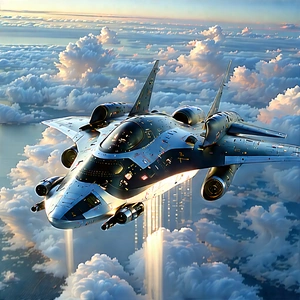 Aerospace Technology In Design Studio With Flying Through