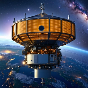 A Space Station Is Shown In A Picture, With A View Of The Earth Below