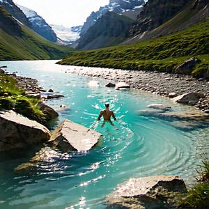 Lifestyle Tilt-Shift Photography: Swimming in mountain trail