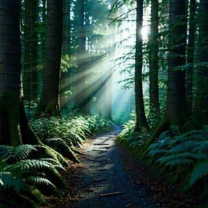 Nature Editorial Photography: Path Through Dense Forest With Serene Forest
