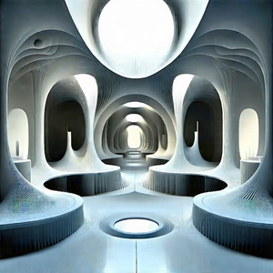 Futuristic Research Laboratory With Image, There