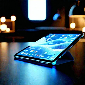 Tablet With Glowing Screen With Tablet Computer