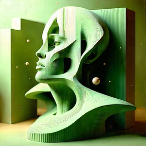 Abstract Generative Art: Wood sculpture with dimension