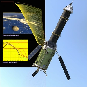 A Space Shuttle With A Large Green Umbrella Attached To It