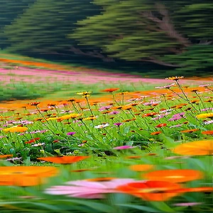 Nature Geometric Design: Wildflowers in natural setting