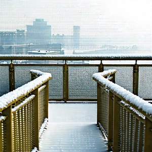Urban Drone Photography: Observation deck with (snow:1.27) covering