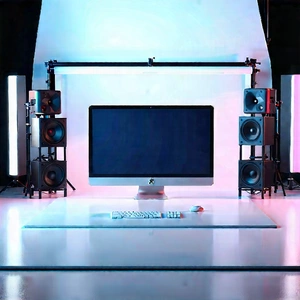 Entertainment Technology In Design Studio With Large Computer