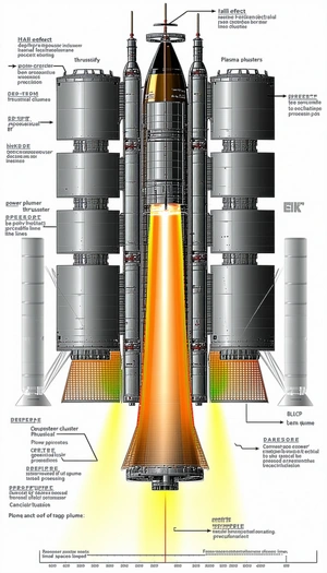 The Image Is A Diagram Of A Rocket Engine, Showing The Various Components And Their Functions