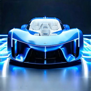 Innovative Electric Vehicle Design With Blue Sports