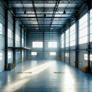 Urban Commercial Photography: Converted Warehouse With (minimalist:1.35) (design:1.36) With Large, Empty