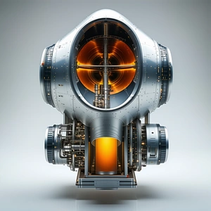 A Futuristic Spacecraft Is Shown In A Close-up View