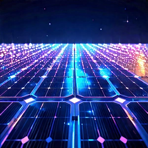 Solar panel with neon accents