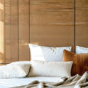 Lifestyle Macro Photography: Home Office With Comfortable Textiles With White Comforter