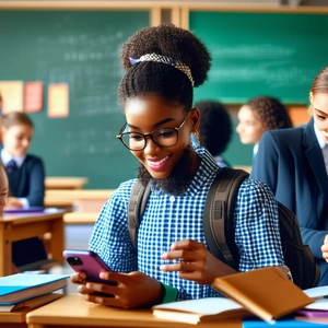 Business Editorial Photography: Education professional using smartphone
