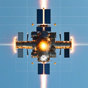 A Spacecraft With A Large, Bright Sun In The Center