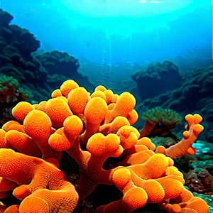 Nature Landscape Photography: Coral Reef In Dry Season With Vibrant Orange