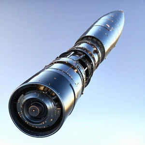 A Large Jet Engine Is Shown In A Close-up View, With Its Blades And Other Components Clearly Visible