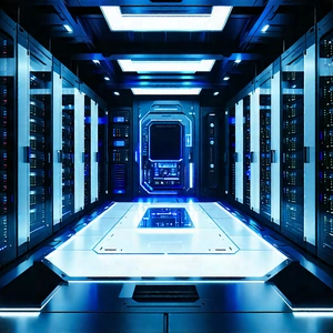 (futuristic:1.31) Server Room With Image, There
