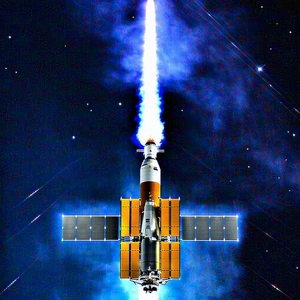 A Space Shuttle Is Shown In The Image, With Its Booster Rocket Attached