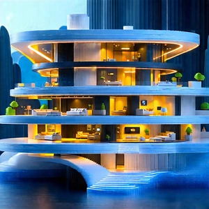 Futuristic Smart Home With Large, Modern