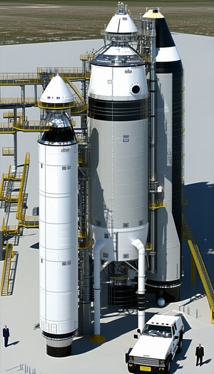 A Large Rocket Ship With A Space Shuttle On Top Of It