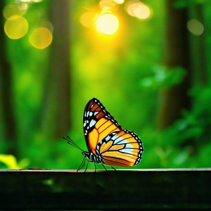 Nature Professional Photography: Butterfly In (forest:1.45) Environment With Beautiful Butterfly