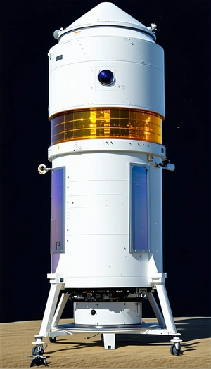 A Large White Satellite Dish Is Sitting On A White Base