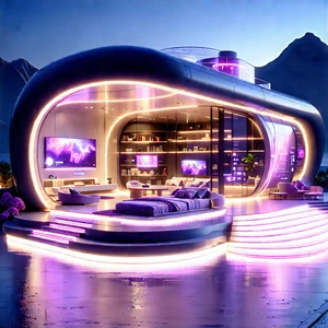 (futuristic:1.16) Smart Home With Large, Modern-looking
