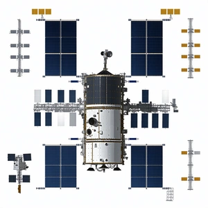 A Space Shuttle Is Shown In A White And Blue Color Scheme