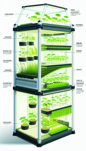 A Large Display Case Filled With Various Plants