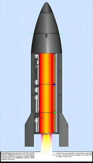 A Rocket Ship Is Shown In A Blue Background