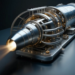 A Large, Futuristic-looking Spacecraft Is Shown In A Close-up View