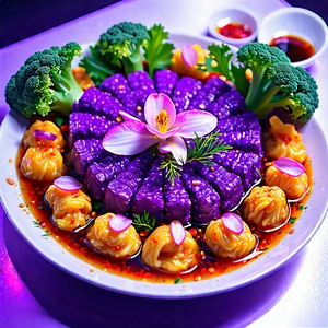 Lifestyle Drone Photography: Healthy Meal Prepared With Artistic Presentation With Plate Food