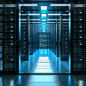 Tech Matte Painting: (futuristic:1.26) server room