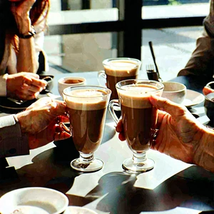Lifestyle Digital Art: Coffee with friends with colleagues