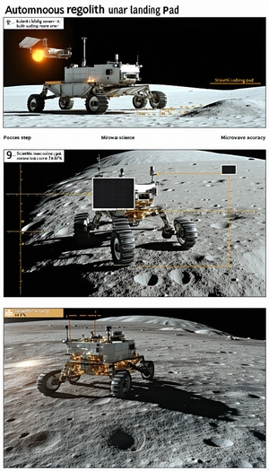 The Image Is A Split-screen Display Of A Rover On The Moon