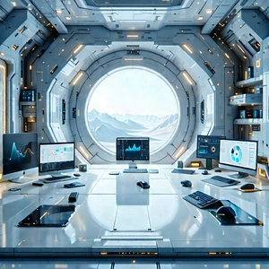 Futuristic Tech Startup Office With Image, There