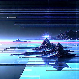 Futuristic digital workspace