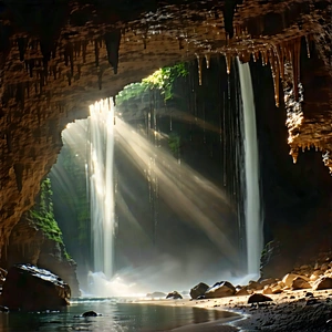 Nature Hdr Photography: Cave entrance in rainy season