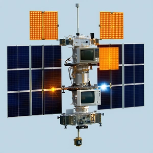 A Space Station With A Large Satellite On Top Of It