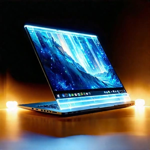 Laptop With Glowing Screen With Laptop Computer