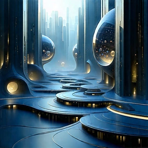 Futuristic Innovation Hub With Futuristic Scene,