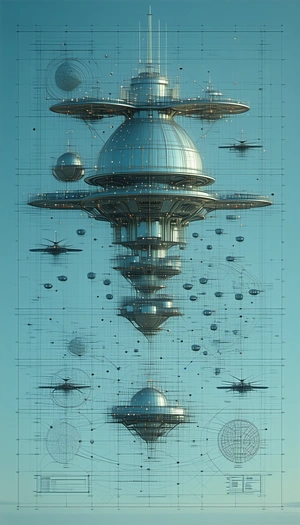 futuristic cityscape depicted image