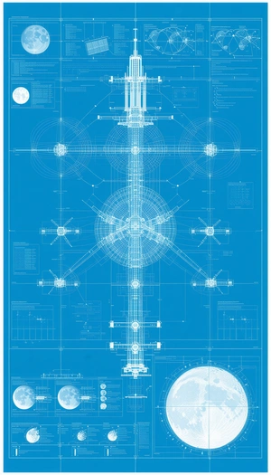 A Blue Drawing Of A Large Airplane Is Displayed On A Piece Of Paper