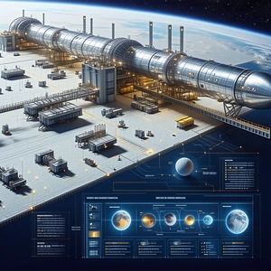 A Large Space Station Is Shown In A Futuristic Design