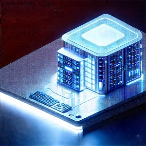 (futuristic:1.48) Server Room With Computer Sitting