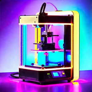 3d printer with neon accents