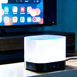 Smart Home Device With (digital:1.36) Artwork With Small White